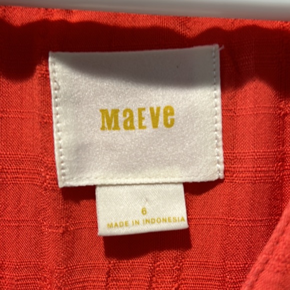 Anthropologie Maeve Coral Sleeveless Button-up Top Sz 6 - Picture 2 of 4